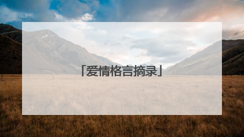 爱情格言摘录