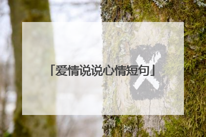 爱情说说心情短句