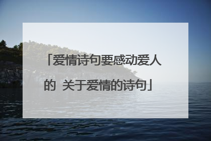 爱情诗句要感动爱人的 关于爱情的诗句