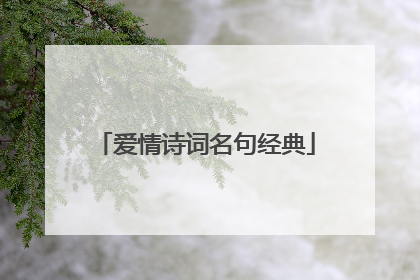 爱情诗词名句经典