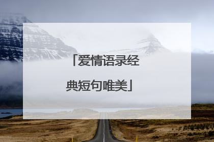 爱情语录经典短句唯美
