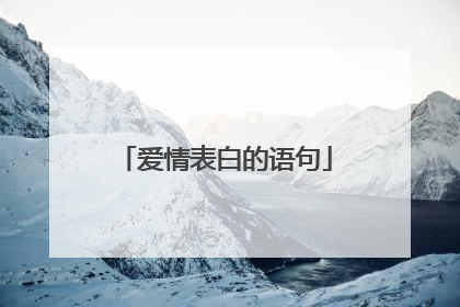 爱情表白的语句