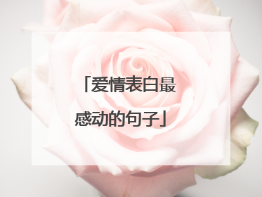爱情表白最感动的句子