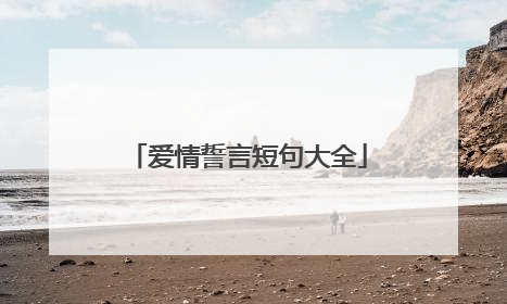 爱情誓言短句大全