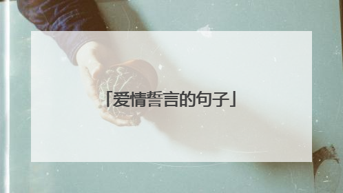 爱情誓言的句子