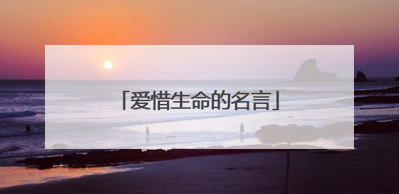 爱惜生命的名言