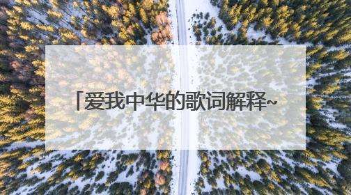 爱我中华的歌词解释~~~~急急急~~~