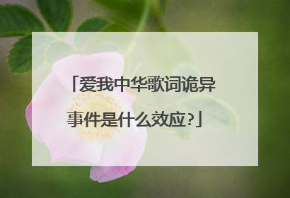 爱我中华歌词诡异事件是什么效应?