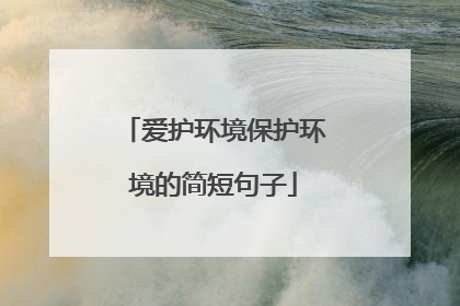 爱护环境保护环境的简短句子
