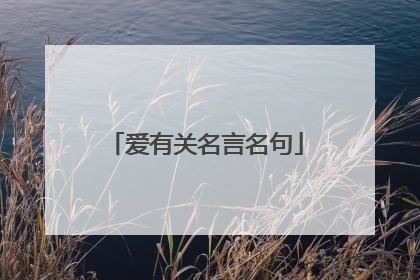 爱有关名言名句