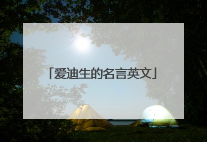 爱迪生的名言英文