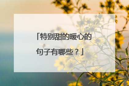 特别甜的暖心的句子有哪些？