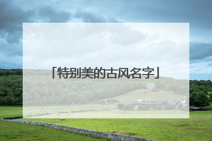 特别美的古风名字