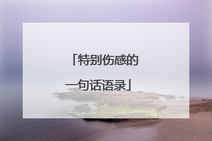 特别伤感的一句话语录