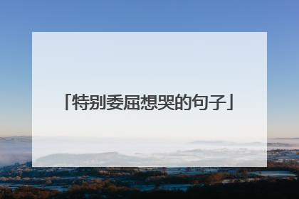 特别委屈想哭的句子