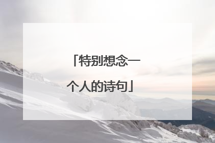 特别想念一个人的诗句