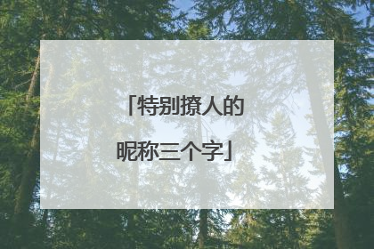 特别撩人的昵称三个字