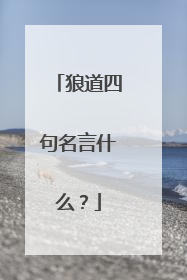 狼道四句名言什么？
