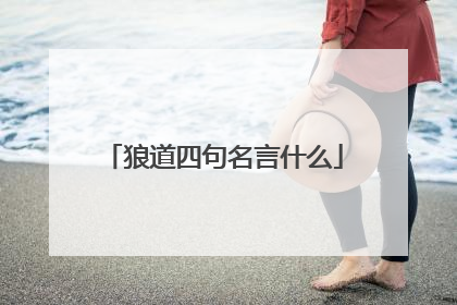 狼道四句名言什么