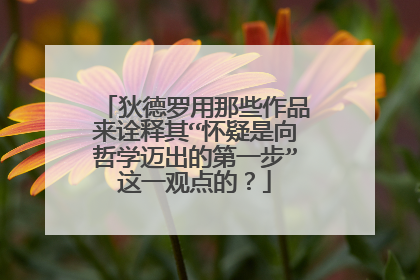 狄德罗用那些作品来诠释其“怀疑是向哲学迈出的第一步”这一观点的？