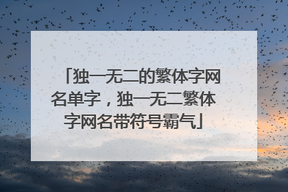 独一无二的繁体字网名单字,独一无二繁体字网名带符号霸气