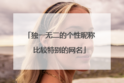 独一无二的个性昵称 比较特别的网名