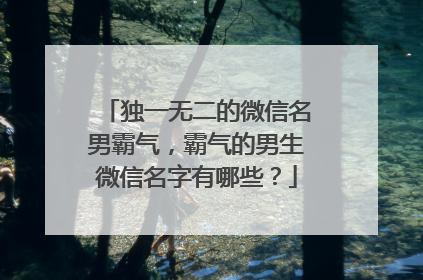 独一无二的微信名男霸气,霸气的男生微信名字有哪些?