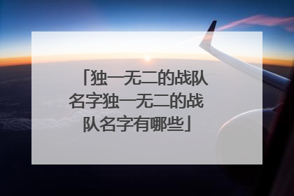 独一无二的战队名字独一无二的战队名字有哪些