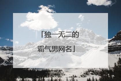 独一无二的霸气男网名