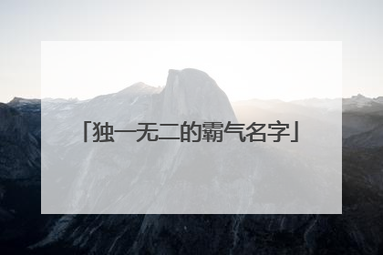 独一无二的霸气名字