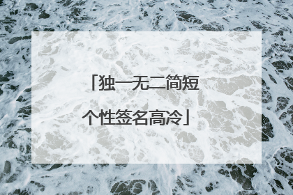 独一无二简短个性签名高冷