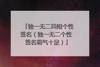 独一无二简短个性签名(独一无二个性签名霸气十足)