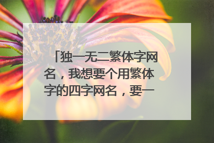 独一无二繁体字网名,我想要个用繁体字的四字网名,要一个独一无二的