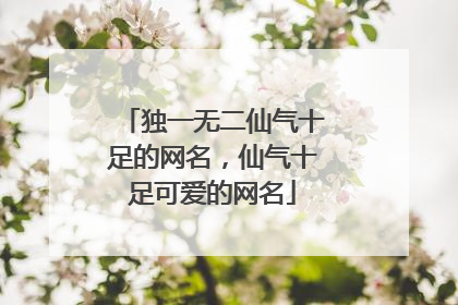 独一无二仙气十足的网名,仙气十足可爱的网名