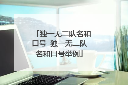 独一无二队名和口号 独一无二队名和口号举例