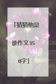猜猜他是谁作文350字