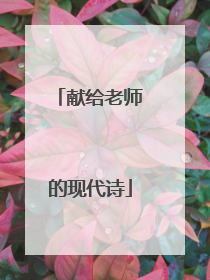 献给老师的现代诗