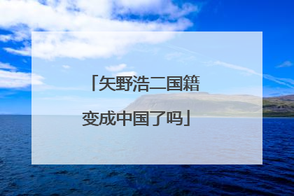 矢野浩二国籍变成中国了吗