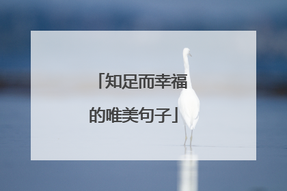 知足而幸福的唯美句子