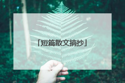 短篇散文摘抄