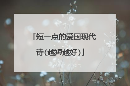 短一点的爱国现代诗(越短越好)