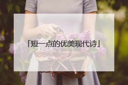 短一点的优美现代诗