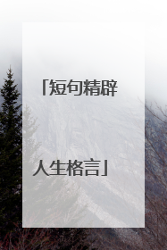 短句精辟人生格言