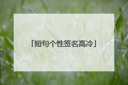 短句个性签名高冷