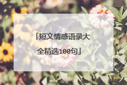 短文情感语录大全精选100句