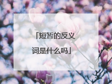 短暂的反义词是什么吗