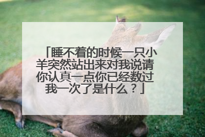睡不着的时候一只小羊突然站出来对我说请你认真一点你已经数过我一次了是什么?