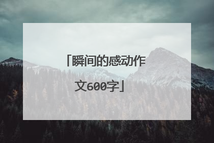 瞬间的感动作文600字