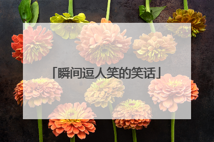 瞬间逗人笑的笑话