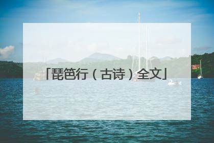 琵笆行(古诗)全文